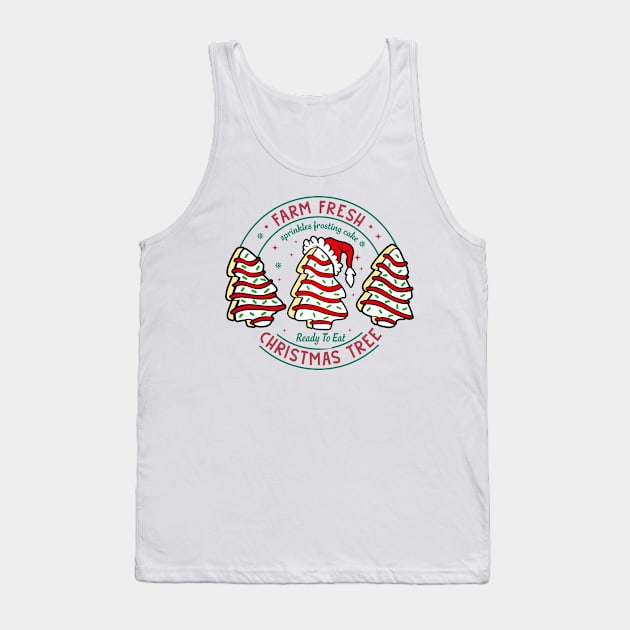 Farm Fresh Sprinkles Frosting Cake Ready To Eat Christmas Tree Cakes Tank Top by JanaeLarson